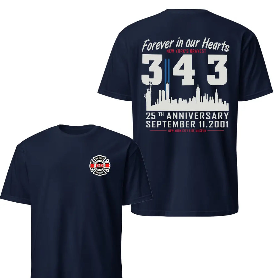 New York Firefighter Memorial 343 T-Shirt — unisex graphic t-shirt, printed to order