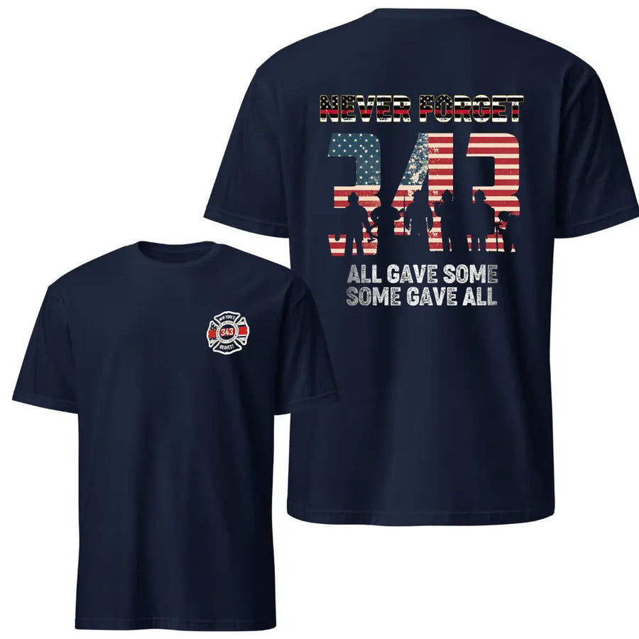 343 Firefighter Memorial T-Shirt — unisex graphic t-shirt, printed to order