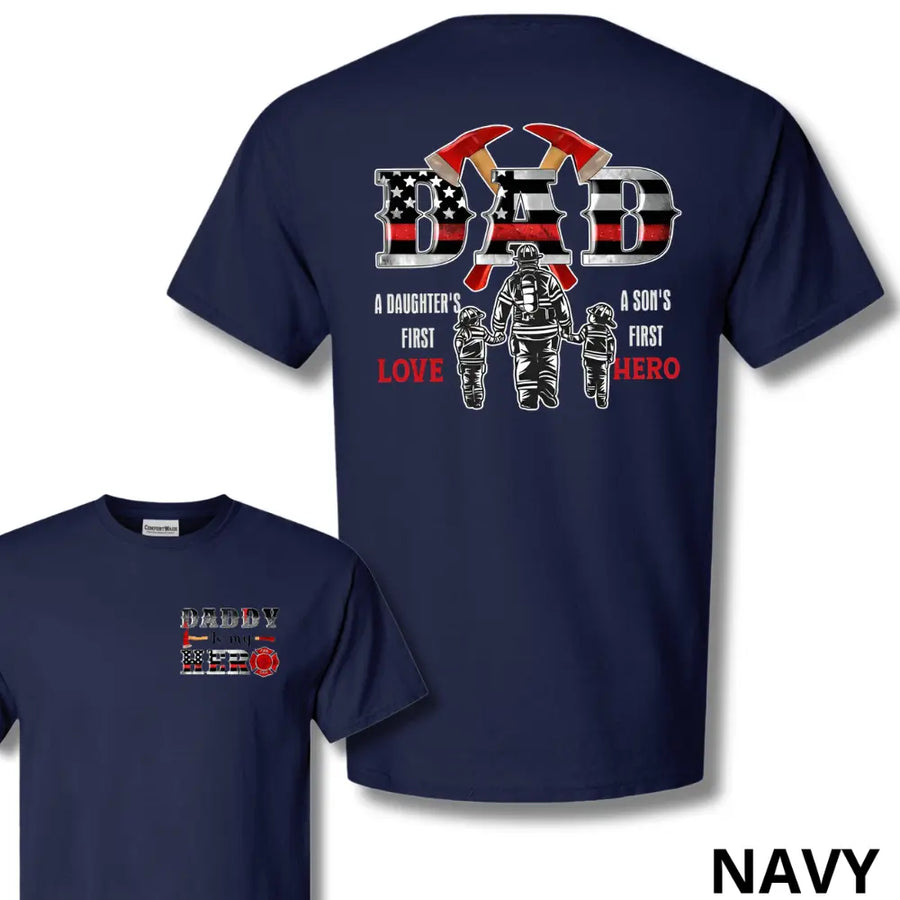 Firefighter Dad T-Shirt — unisex graphic t-shirt, printed to order
