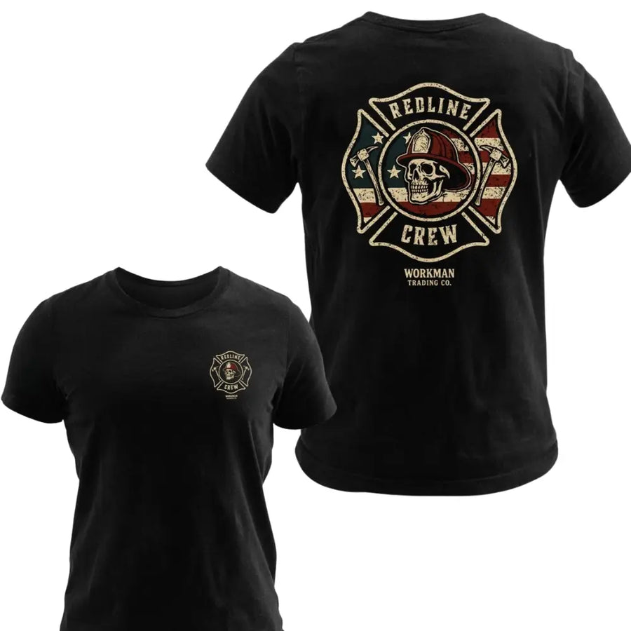 Redline Crew Firefighter Graphic T-Shirt — unisex graphic t-shirt, printed to order