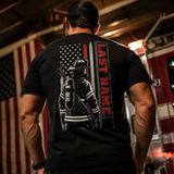 Custom  Firefighter Shirt, Custom Last Name Firefighter Tee, Firefighter Gift for Him, Firefighter Dad Shirt, Fire Department Gift