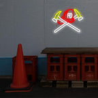 Firefighter Helmet Neon Sign Details