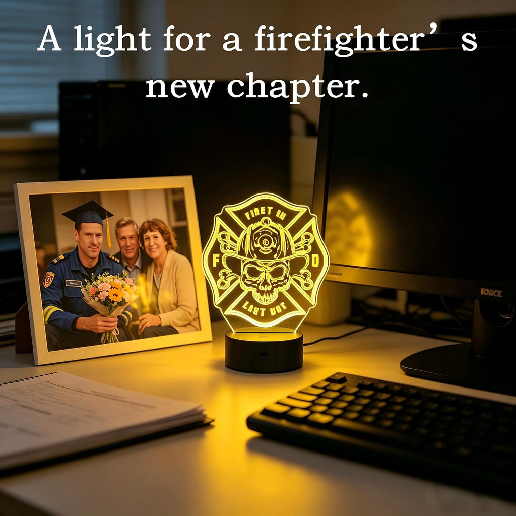 Firefighter LED Neon Signs & 3D Illusion Night Lights - Wall Decor & Desk Lamp Collection Lifestyle & Details