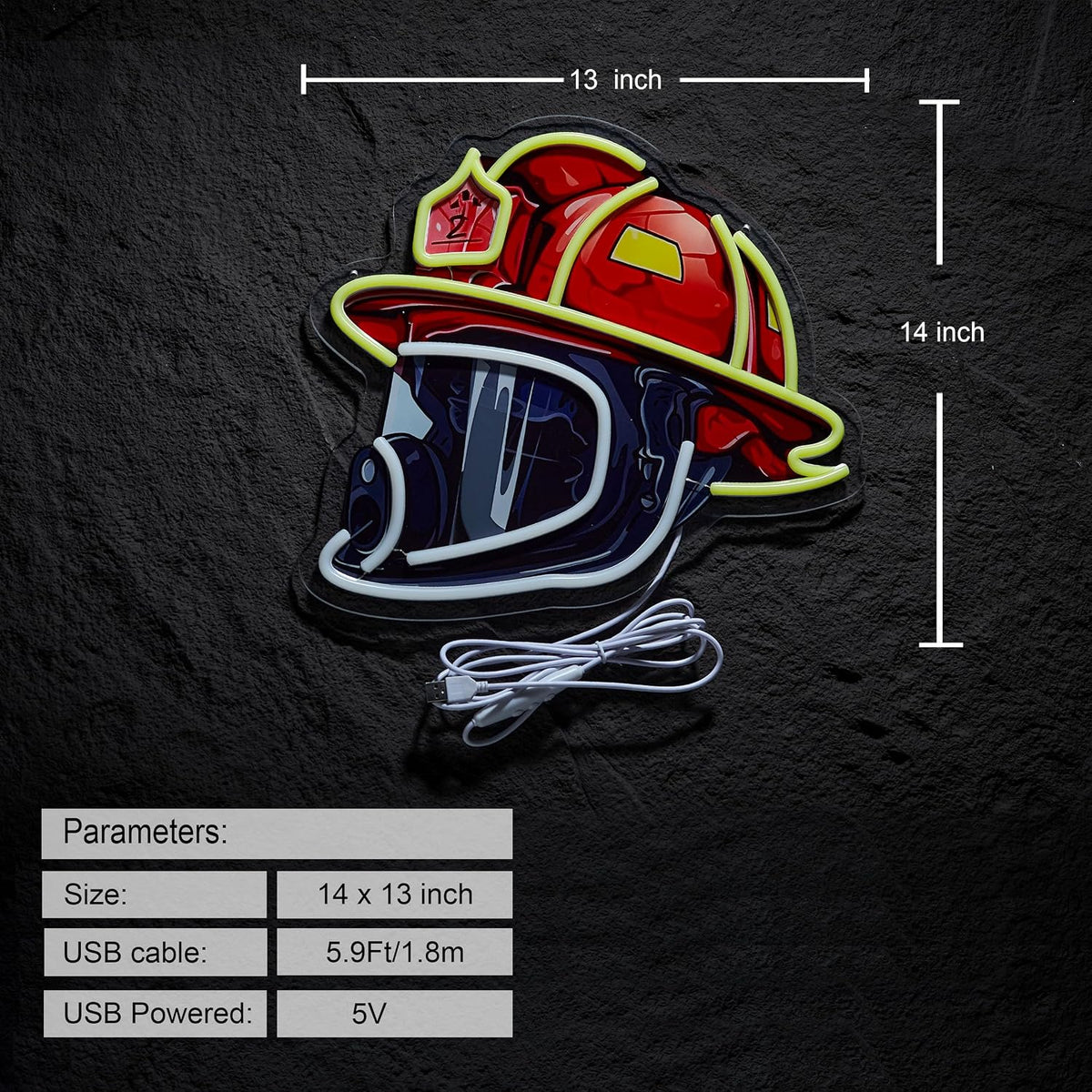 Firefighter LED Neon Signs & 3D Illusion Night Lights - Wall Decor & Desk Lamp Collection Lifestyle & Details
