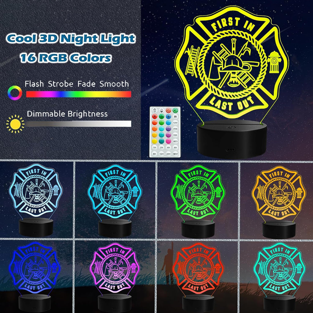 Firefighter LED Neon Signs & 3D Illusion Night Lights - Wall Decor & Desk Lamp Collection Lifestyle & Details