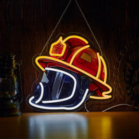 Fire Department Badge - UV Yellow White
