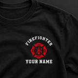 Custom  Firefighter Shirt, Custom Last Name Firefighter Tee, Firefighter Gift for Him, Firefighter Dad Shirt, Fire Department Gift