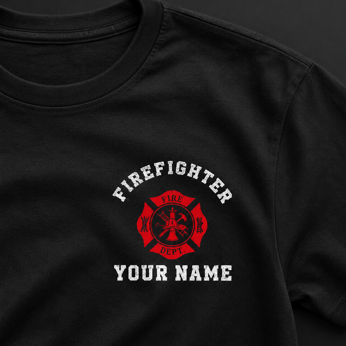 Custom  Firefighter Shirt, Custom Last Name Firefighter Tee, Firefighter Gift for Him, Firefighter Dad Shirt, Fire Department Gift