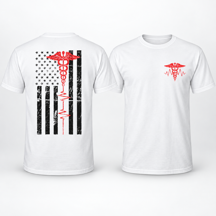 Patriotic EMS Medical Caduceus Flag Shirt, Sweatshirt & Hoodie
