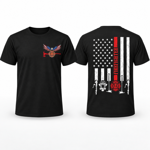 American Flag Firefighter T-Shirt