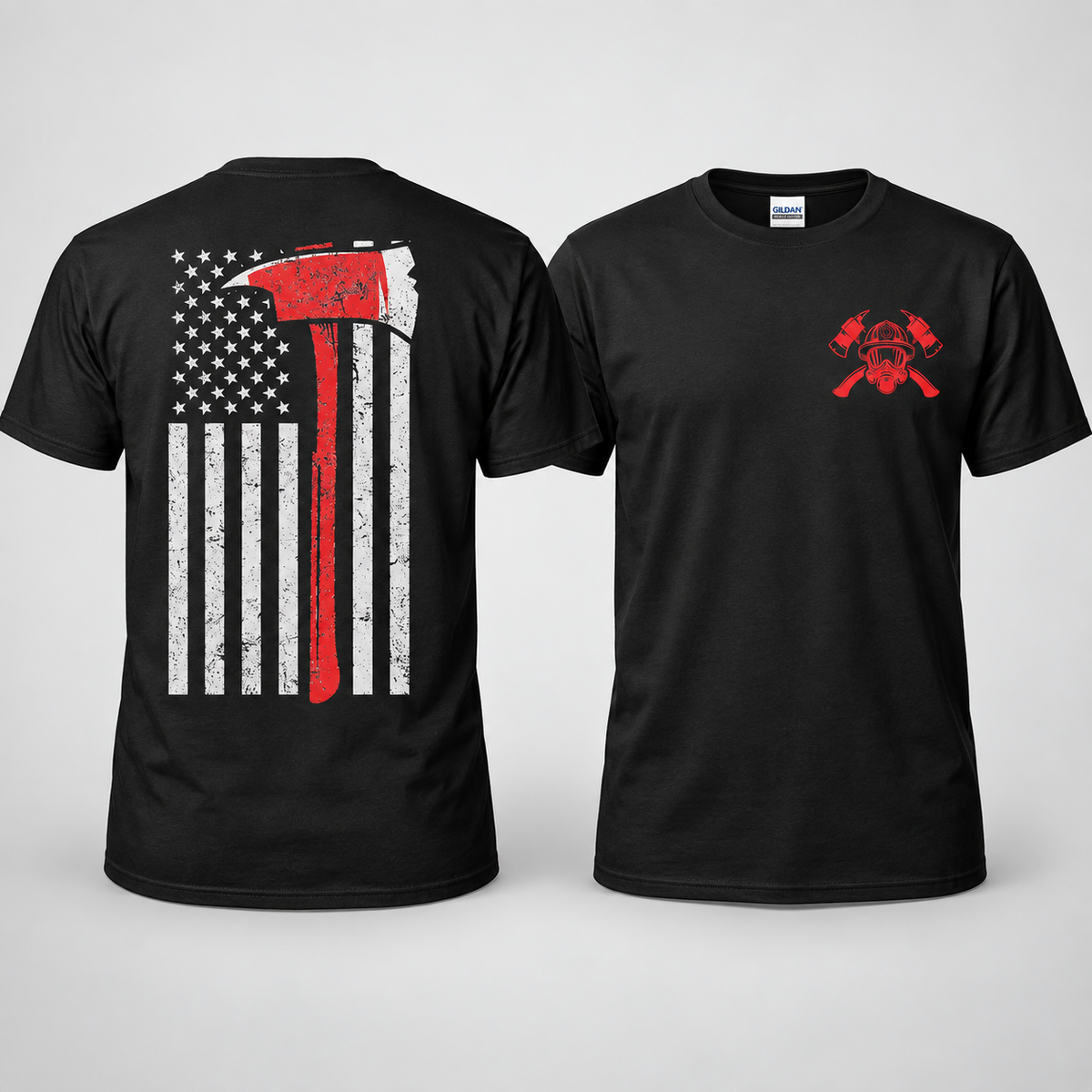 Firefighter American Flag T-Shirt