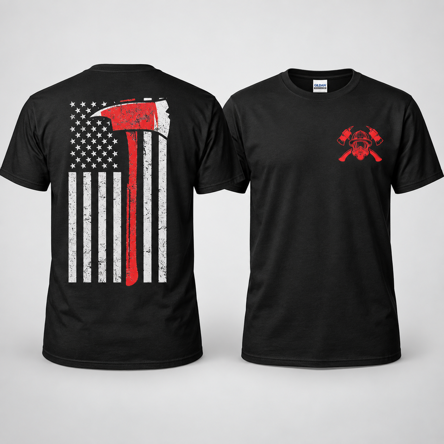 Firefighter American Flag T-Shirt