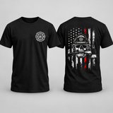 Firefighter Skull Flag T-Shirt