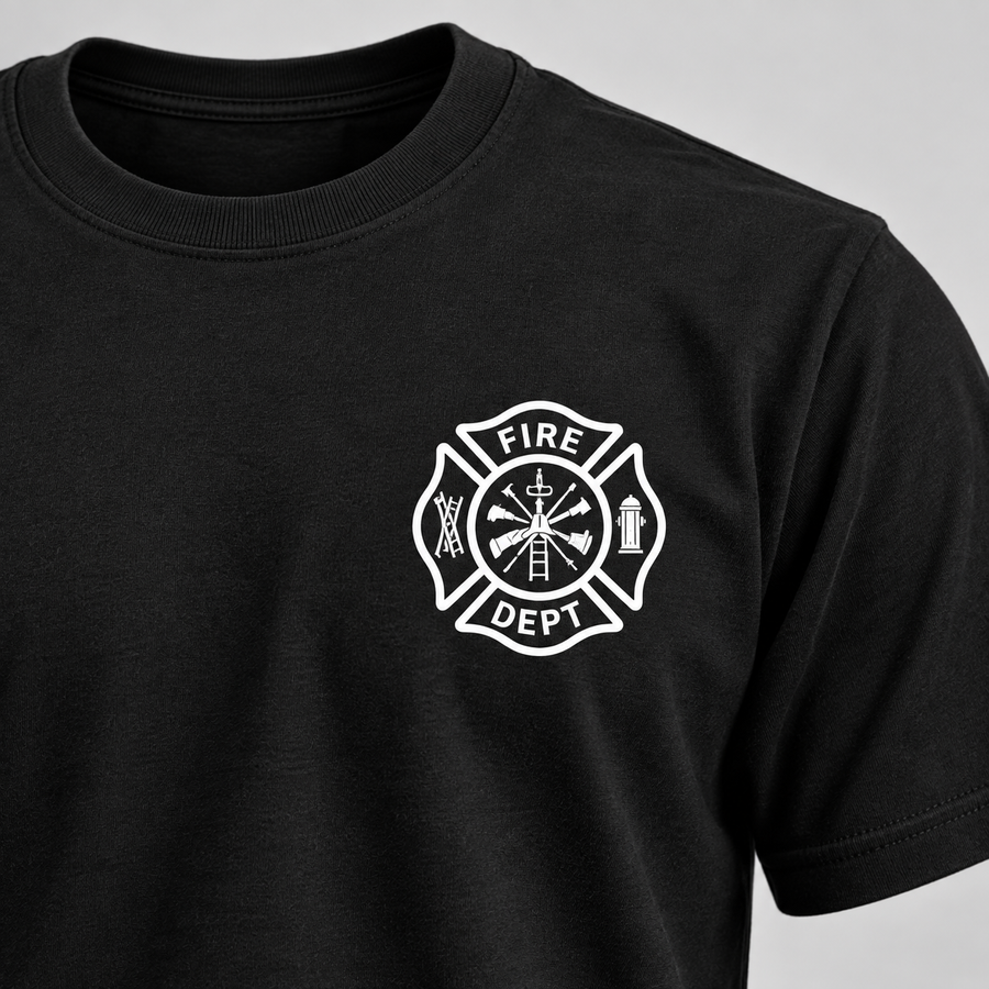 Firefighter Skull Flag T-Shirt