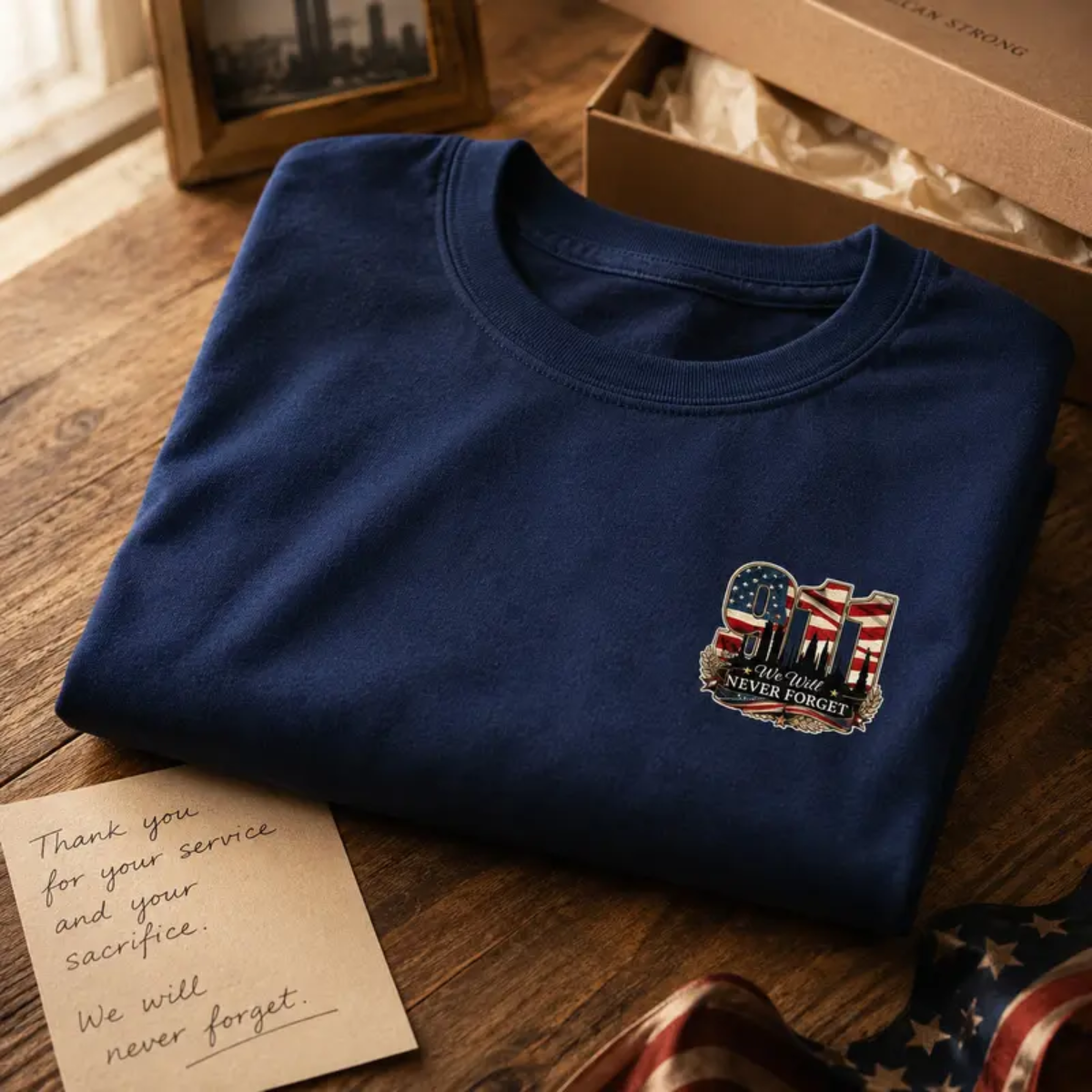9/11 25th Anniversary Tee - We Will Never Forget 9.11.2001