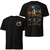 9/11 25th Anniversary Tee - We Will Never Forget Firefighter Police EMS Tribute