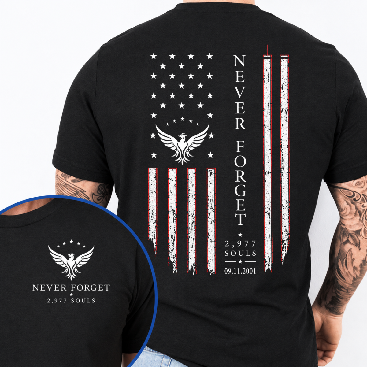 Never Forget 2,977 Souls 9/11 Tee