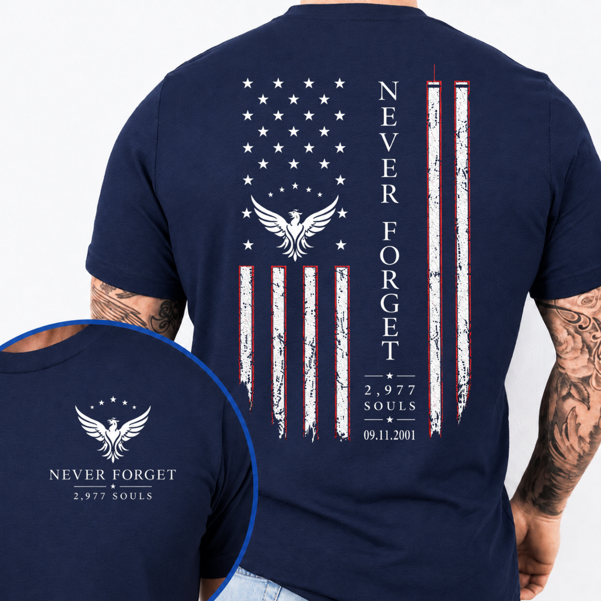 Never Forget 2,977 Souls 9/11 Tee