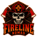 Fireline Nomad logo — firefighter skull in a helmet with crossed axes